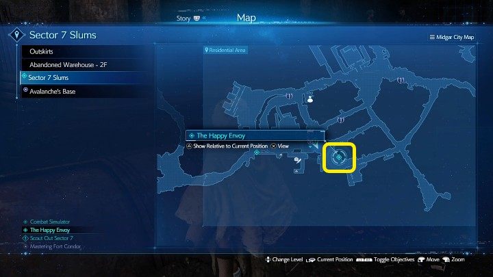 The Happy Envoy begins with a conversation with Old Snapper, man dressed as a turtle - Final Fantasy VII Remake Intermission: The Happy Envoy - walkthrough - Side quests - Final Fantasy 7 Remake Guide