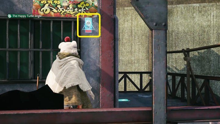 The flyer is plastered to the wall, in the location shown in the screenshot above - Final Fantasy VII Remake Intermission: The Happy Envoy - walkthrough - Side quests - Final Fantasy 7 Remake Guide