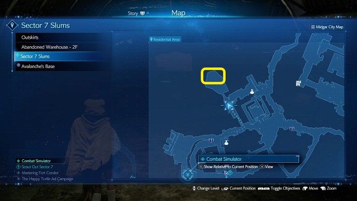 The screenshot above shows the location of The Happy Turtle Newsletter 4 - Final Fantasy VII Remake Intermission: The Happy Envoy - walkthrough - Side quests - Final Fantasy 7 Remake Guide