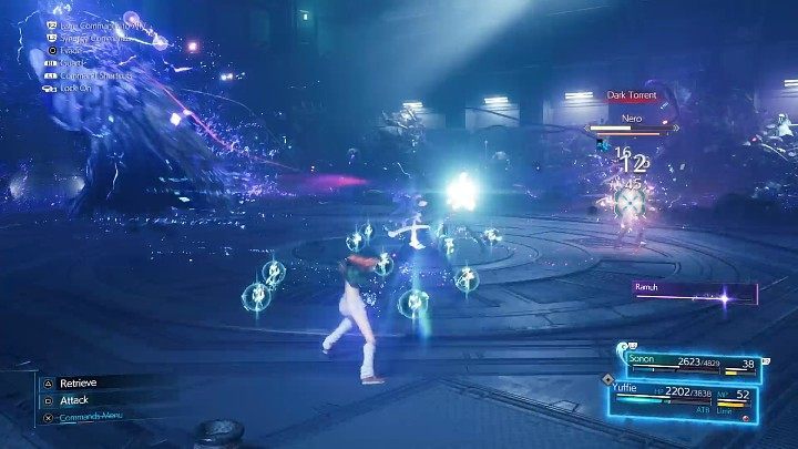 Because of the fact that boss will use magic more often, in this stage of the encounter shuriken attacks work well, which slowly but surely deplete bosss health bar and allow you to avoid dark energy - Final Fantasy VII Remake Intermission: Nero - boss, how to beat? - Bosses - Final Fantasy 7 Remake Guide