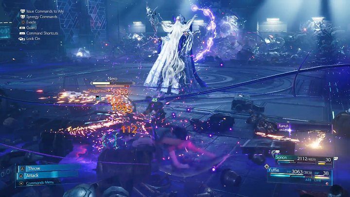 If you managed to induce Staggered status, use all available offensive attacks (Synergized Art of War) and proceed to the final stage of the battle with the boss of the Intermission expansion - Final Fantasy VII Remake Intermission: Nero - boss, how to beat? - Bosses - Final Fantasy 7 Remake Guide