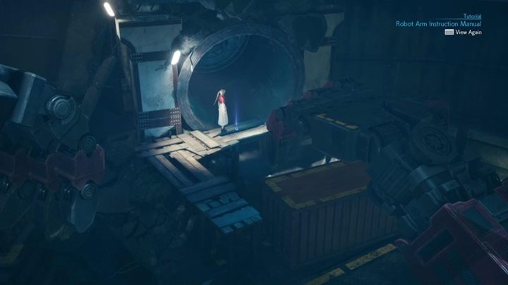 Start by moving the red container to the yellow field on the right - Final Fantasy 7 Remake: The Town That Never Sleeps, walkthrough - Chapters - Final Fantasy 7 Remake Guide