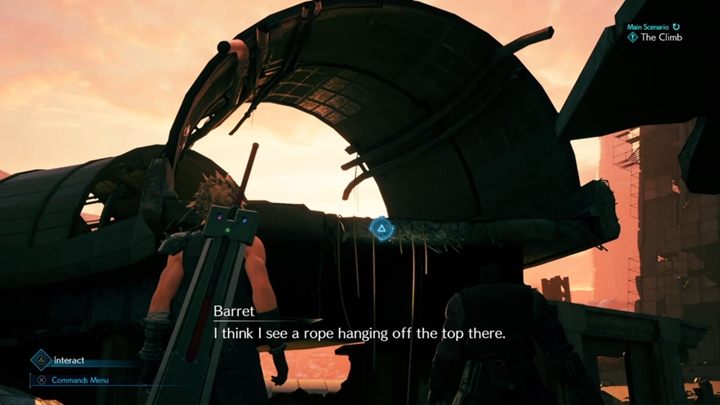 Continue through the city and squeeze under a column - Final Fantasy 7 Remake: The Day Midgar Stood Still, walkthrough - Chapters - Final Fantasy 7 Remake Guide