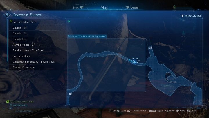 Youll find another spot on the Collapsed Expressway - Final Fantasy 7 Remake: Corneos Secret Stash quest, walkthrough - Chapter 14, In Search of Hope - Final Fantasy 7 Remake Guide