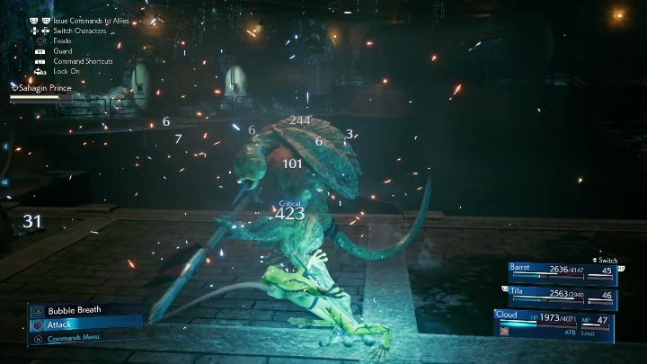 After the cache is opened, you have to fight Sahagin Prince - Final Fantasy 7 Remake: Corneos Secret Stash quest, walkthrough - Chapter 14, In Search of Hope - Final Fantasy 7 Remake Guide