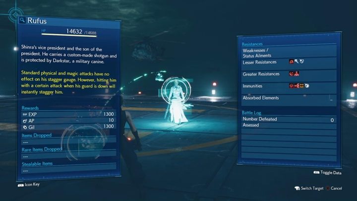 Darkstar has 13,056 HP, while Rufus has 14,632 - Final Fantasy 7 Remake: Rufus and Darkstar boss fight - Bosses - Final Fantasy 7 Remake Guide