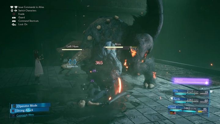 About halfway through the fight, the enemy will use Enrage and greatly strengthen his attack strength - Final Fantasy 7 Remake: Abzu boss fight - Bosses - Final Fantasy 7 Remake Guide
