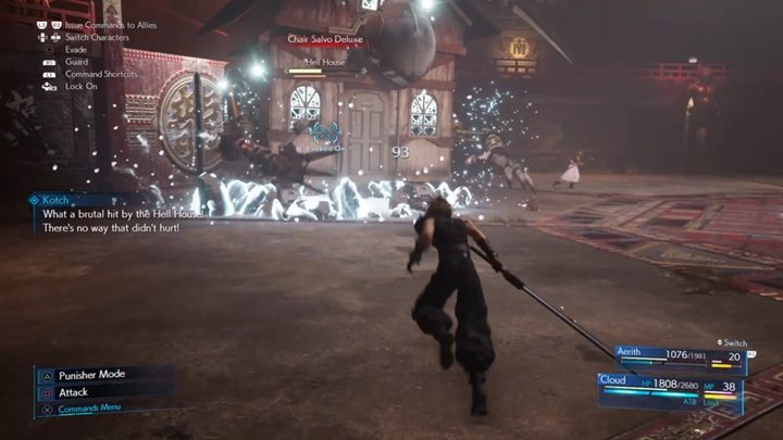 The second round is more difficult because the enemy starts walking and using shields as well as other elements - Final Fantasy 7 Remake: Hell House boss fight - Bosses - Final Fantasy 7 Remake Guide