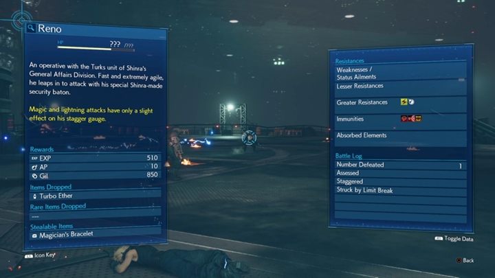 The battle with Reno takes a similar course as in Chapter 8 - Final Fantasy 7 Remake: Reno and Rude boss fight - Bosses - Final Fantasy 7 Remake Guide