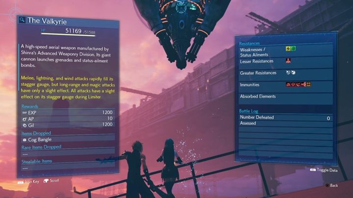 Valkyrie has 51,588 HP and stays in air above you - Final Fantasy 7 Remake: Valkyrie boss fight - Bosses - Final Fantasy 7 Remake Guide