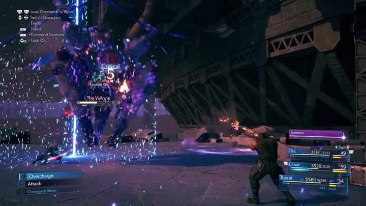 Around the middle of the fight, Valkyrie will also use Limiter and summon a powerful laser from the sky - Final Fantasy 7 Remake: Valkyrie boss fight - Bosses - Final Fantasy 7 Remake Guide