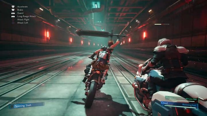 You are riding a motorcycle and fight enemies chasing after you - Final Fantasy 7 Remake: Mad Dash, walkthrough - Chapters - Final Fantasy 7 Remake Guide