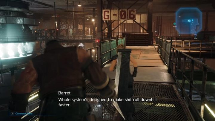 Run up the stairs and you will reach Section G - Upper Level - Final Fantasy 7 Remake: Light the Way, walkthrough - Chapters - Final Fantasy 7 Remake Guide