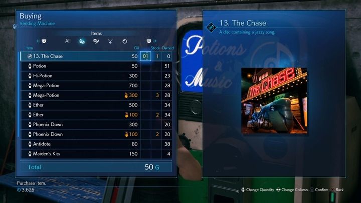 Comment: Buy in the Vending Machine in Chapter 14 - Final Fantasy 7 Remake: Music Collection - CDs list, how to find all, tips - Secrets, collectibles, additional challenges - Final Fantasy 7 Remake Guide