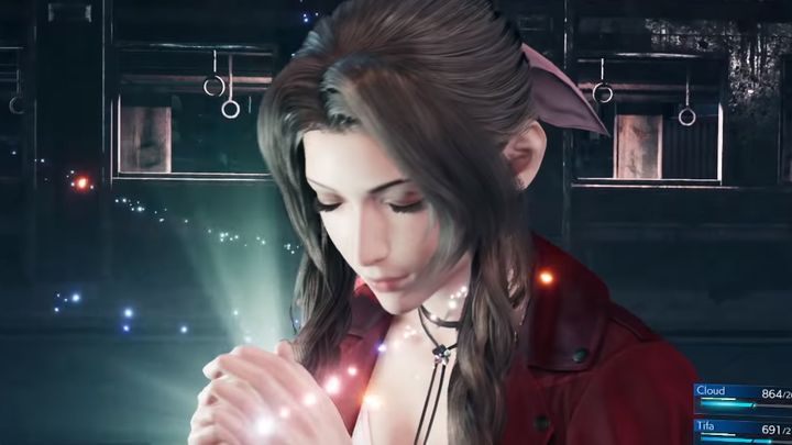Aerith works as a merchant in the Midgars slums district - Final Fantasy 7 Remake: Playable characters - list of all - Team - Final Fantasy 7 Remake Guide
