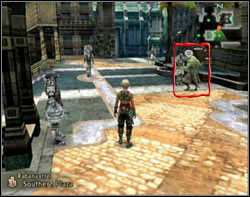 Now go to Southern Plaza and talk with a green bangaa called the Dessert Merchant [screen] - Rabanastre | Part I - Part I - Final Fantasy XII Game Guide