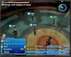 Vayne starts the fight using only Lunge and Kick - Sky Fortress Bahamut | Epilogue - Epilogue - Final Fantasy XII Game Guide