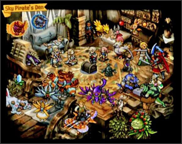 Sky Pirates Den is a section under Clan Primer, where prizes for various achievements are stored - Sky Pirates Den | Sky Pirates Den - Sky Pirates Den - Final Fantasy XII Game Guide
