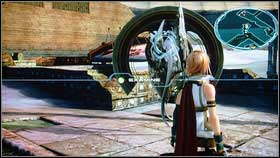 Soon, you will find a chest with Perovskite [1] and a stone with quest 28 [2] - Walkthrough - Chapter XI - Part 2 - Walkthrough - Final Fantasy XIII - Game Guide and Walkthrough