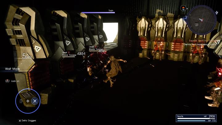 Afterwards, teleport to the dropships above the train, enter them and destroy the shock troopers located inside - Chapter 11 - In the Dark | Main storyline - Main storyline - Final Fantasy XV Game Guide