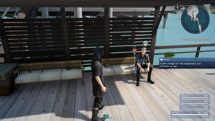 After talking to Dino you will leave this part of the game world for some time, so make sure to finish any side quests first - Chapter 1 - Departure | Main storyline - Main storyline - Final Fantasy XV Game Guide