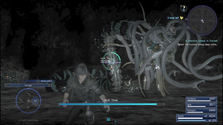 The scanning circle can be seen in the middle of the screen. - What is Libra in Final Fantasy XV? - FAQ - Frequently Asked Questions - Final Fantasy XV Game Guide