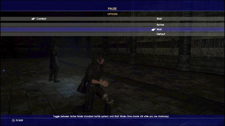 The combat mode selection screen. - Combat types - Active and Wait - FAQ - Frequently Asked Questions - Final Fantasy XV Game Guide