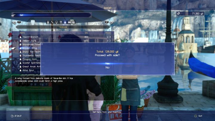 A nice addition to the method - Wyvern Wings can be sold for a nice sum of Gil. - How to quickly train your team in Final Fantasy XV? - FAQ - Frequently Asked Questions - Final Fantasy XV Game Guide