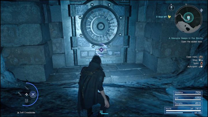 The entrance to this dungeon can be found at the end of Glacial Grotto. - A Menace Sleeps in the Grotto | Menace Beneath Lucis dungeons - Menace Beneath Lucis - end-game dungeons - Final Fantasy XV Game Guide