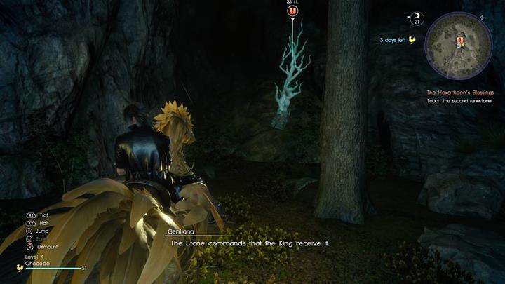 You can reach runestones quickly with the help of Chocobo. - Chapter 5 - Dark Clouds | Main storyline - Main storyline - Final Fantasy XV Game Guide