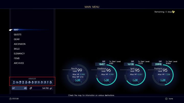 Available Royal Arms can be seen in the main menu. - Optional Royal Arms Tombs - FAQ - Frequently Asked Questions - Final Fantasy XV Game Guide