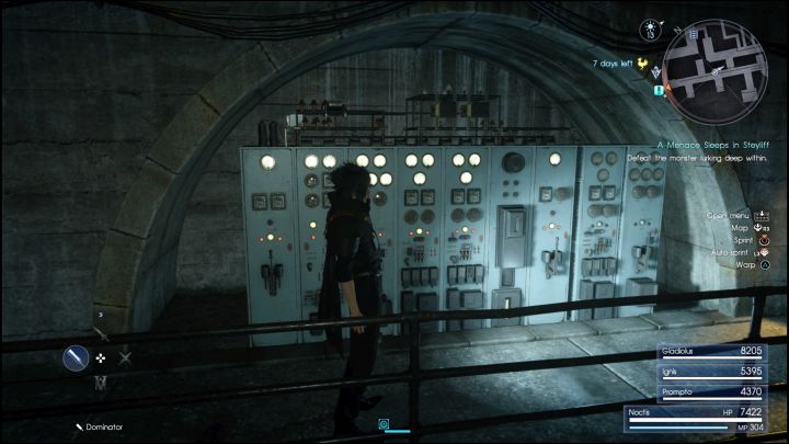 The first switch. - Crestholm Channels | Optional dungeons - Optional dungeons - Final Fantasy XV Game Guide