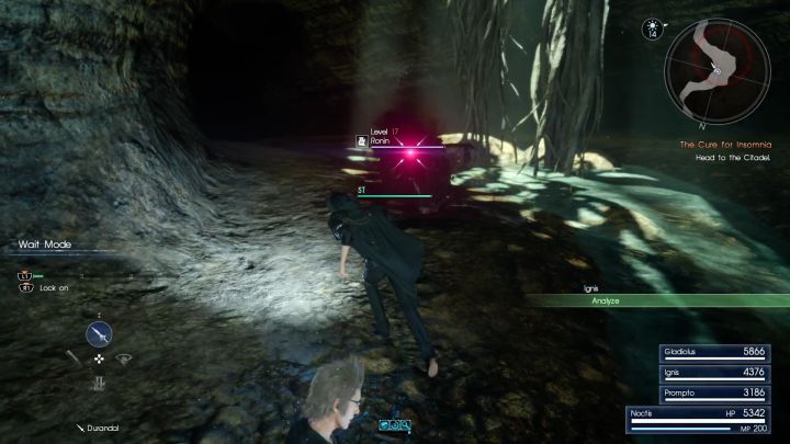 The first enemy you encounter here - a Ronin. - Daurell Caverns | Optional dungeons - Optional dungeons - Final Fantasy XV Game Guide