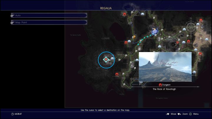 The location of Rock of Ravatogh. - Rock of Ravatogh | Optional dungeons - Optional dungeons - Final Fantasy XV Game Guide