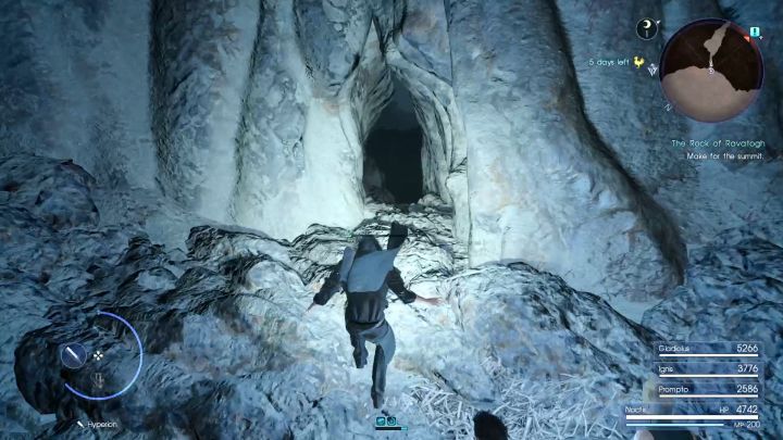 A narrow passage leading to the Royal Tomb. - Rock of Ravatogh | Optional dungeons - Optional dungeons - Final Fantasy XV Game Guide