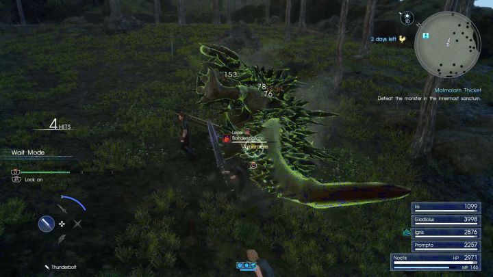 The enemy can be easily knocked over - you only need to attack its legs. - Malmalam Thicket | Optional dungeons - Optional dungeons - Final Fantasy XV Game Guide