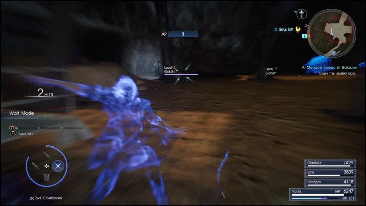 After getting pushed to the lower floor by the boss you will be fighting a large group of Goblins. - Balouve Mines | Optional dungeons - Optional dungeons - Final Fantasy XV Game Guide