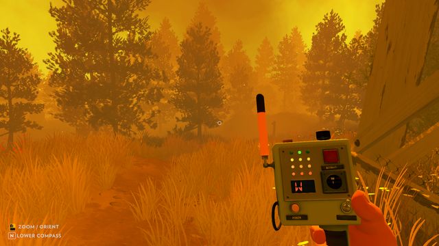 After you find a wave receiver, on day 77, you can use it as a compass (you can therefore equip it at any moment with [N]) - Movement and available skills - The basics - Firewatch - Game Guide and Walkthrough