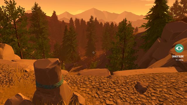 Attach the rope and interact with it, thanks to which Henry climbs down. - Day 1 - Walkthrough - Firewatch - Game Guide and Walkthrough