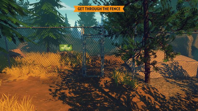 You can try and pry the gate, but to no avail. - Day 76 - Walkthrough - Firewatch - Game Guide and Walkthrough
