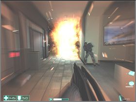 Afterwards, quickly run away as fast as you can to the place opposite the elevator on the left, hide there, crouch and wait - [Interval 05-A] Bishop - First Encounter Assault Recon - Game Guide and Walkthrough