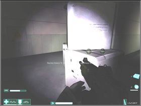 Then, walk through the corridor to get to the second hall and search the place - next to one of the boxes there's a G2A2 Assault Rifle, an RPL Sub-Machinegun, and on the box you'll find a Body Armor - [Interval 06-B] Unauthorized Personnel - First Encounter Assault Recon - Game Guide and Walkthrough