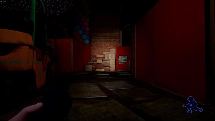 Wait for the animatronic patrolling the area to turn around near the aforementioned crates and boxes - FNAF SB: Lost and Found - walkthrough - Walkthrough - FNAF Security Breach Guide