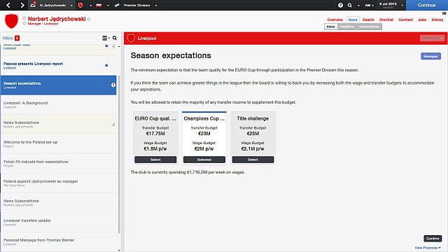 The Champions League Cup is an absolute minimum! - First steps in a new club - Football Manager 2014 - Game Guide and Walkthrough