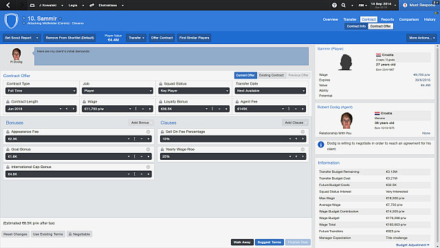 Finishing negotiations are not the final point, you also have to negotiate the players contract - Contract negotiations - Transfers - Football Manager 2014 - Game Guide and Walkthrough
