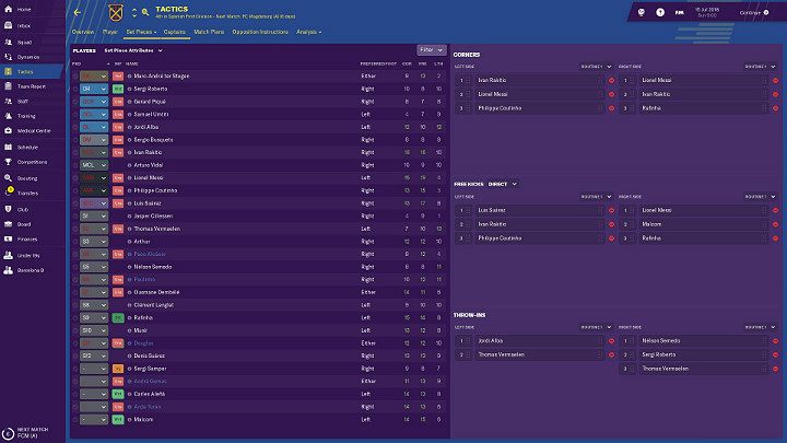 Set pieces are an important element of tactics used by many clubs - Football Manager 2019: Tactics - Football Manager 2019: Club management - Football Manager 2019 Guide and Tips