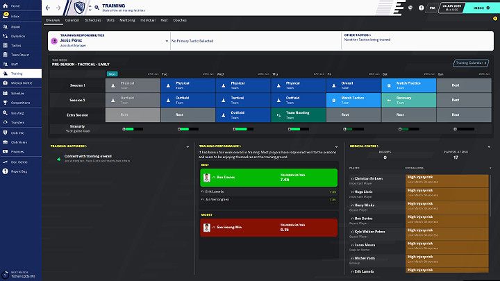 1 - Preparing for the season and basic training | Football Manager 2020 - First Steps - Football Manager 2020 Guide
