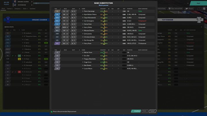 You can make a certain number of changes to your team during every match played in Football Manager 2020 - Match in Football Manager 2020 - Basics - Football Manager 2020 Guide
