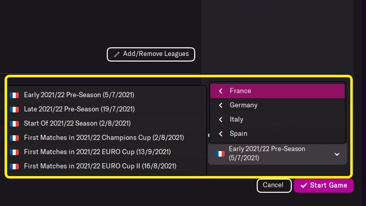 If you want to take control of a team as early as you possibly can, you could select the Pre-Season option - Football Manager 2022: First steps - Career Game Setup - Basics - Football Manager 2022 game guide