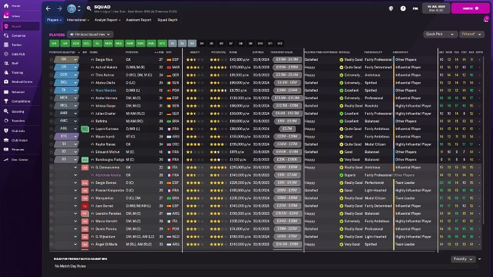 Note how much your team's view has changed with just a single FM 2022 filter - Football Manager 2022: Custom views - how to apply? - FAQ - Football Manager 2022 Guide